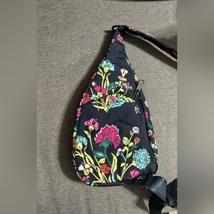 Vera Bradley Sling backpack Itsy Ditsy Blue Floral EUC
